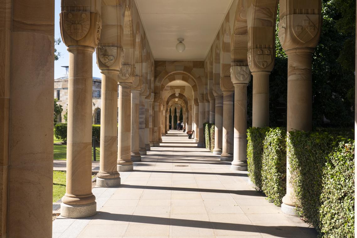 The Great Court cloisters at UQ.